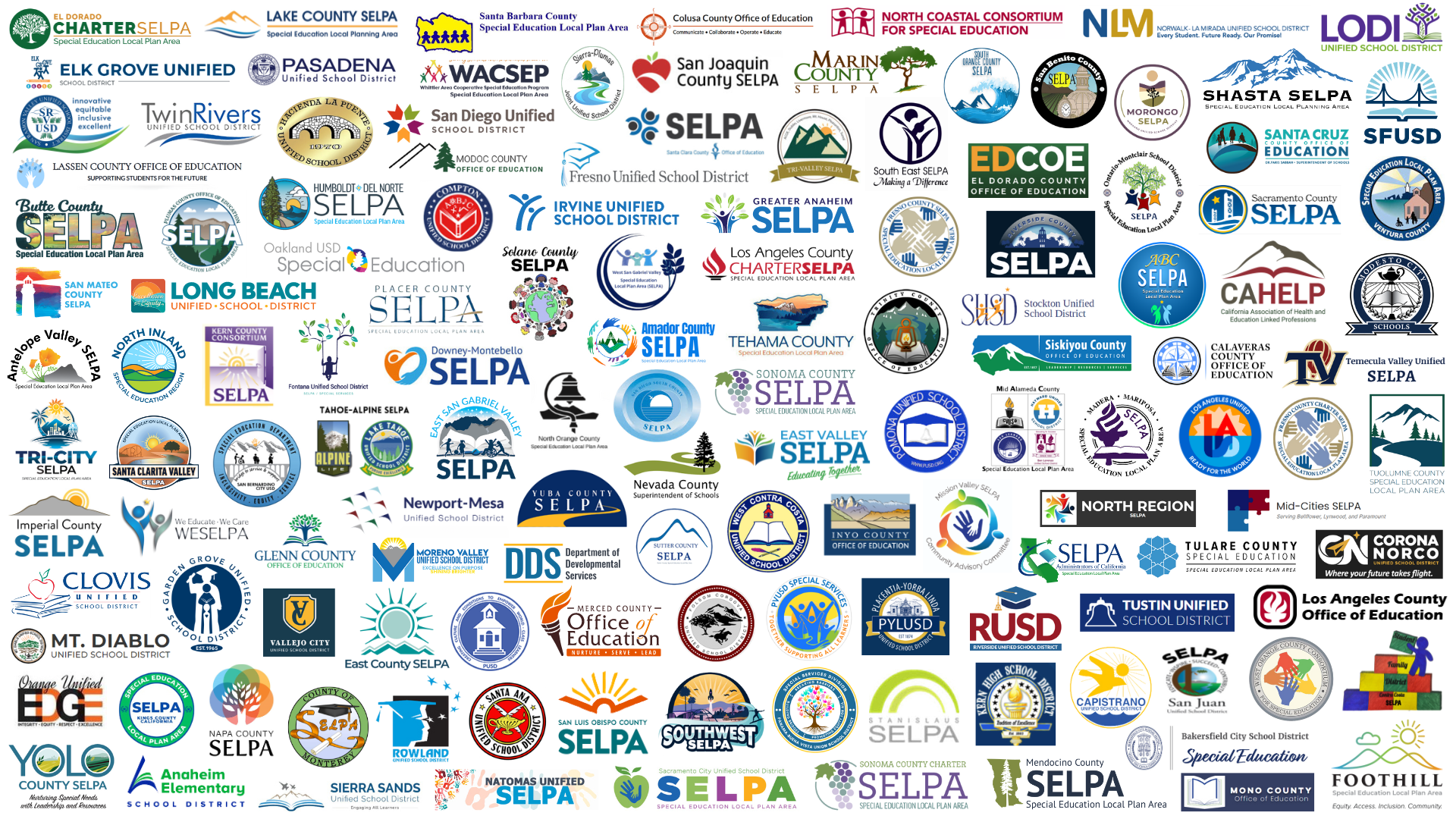 A collage of all the California State SELPAs