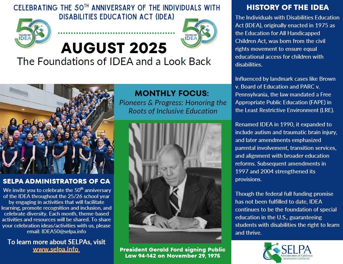 SELPA Celebrates IDEA's 50th!